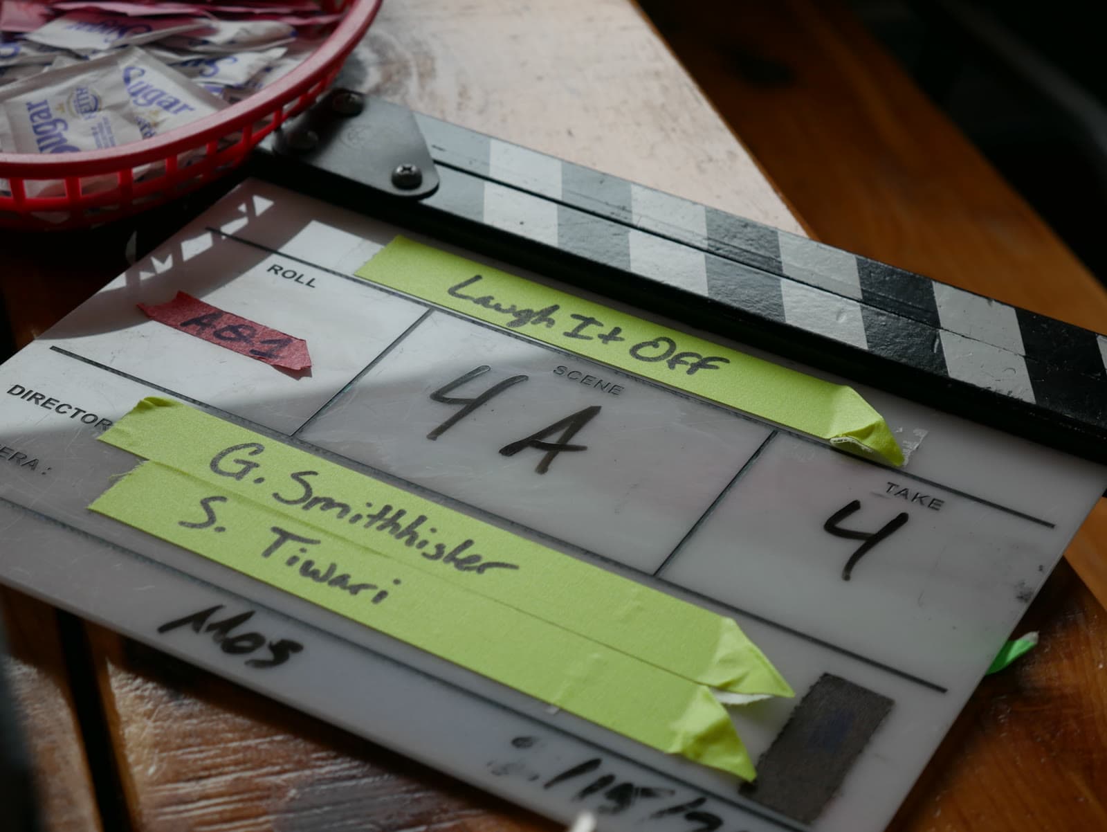 The slate for Laugh It Off, scene 4A